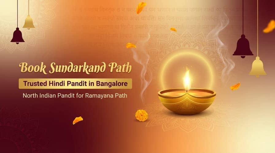Hanuman devotional setting for Sundarkand Path ceremony