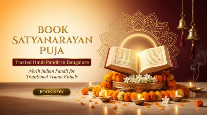 Satyanarayan Puja banner for prosperity and harmony